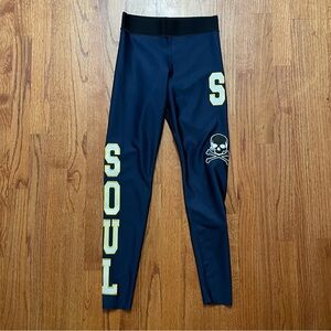 Soulcycle X Ultracor Varsity Navy Blue Leggings Pants size S